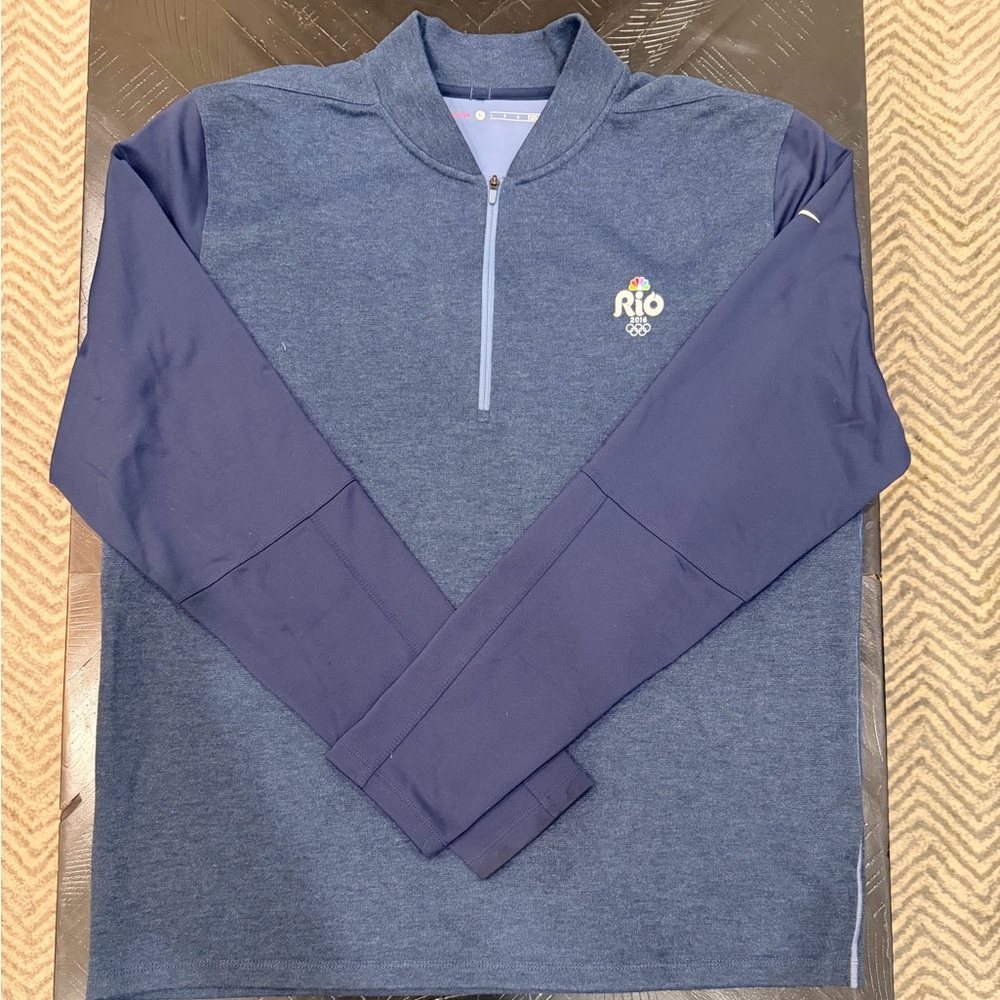 Rio, 2016 Olympic Nike Golf Navy Zip-Up Sweater. Tiger Woods collection!